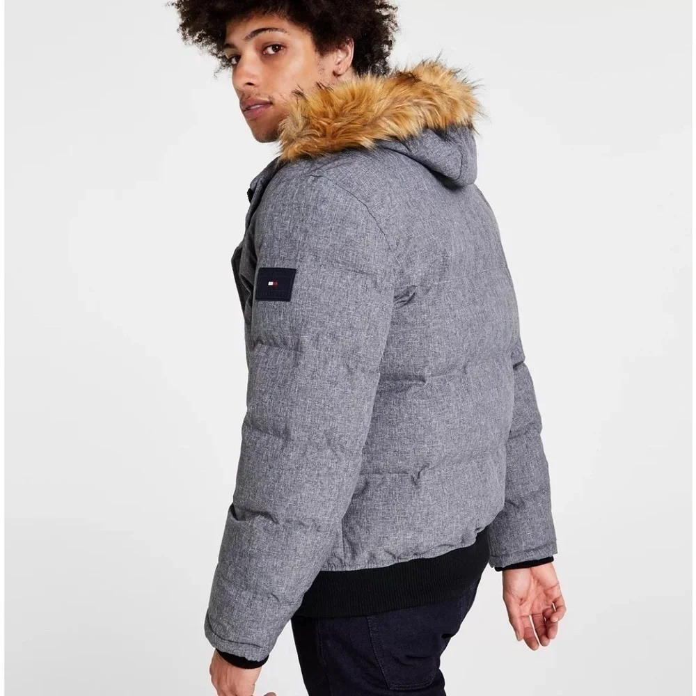Tommy Hilfiger | Ultra Loft Down Hooded Coat in Grey Heather (S)